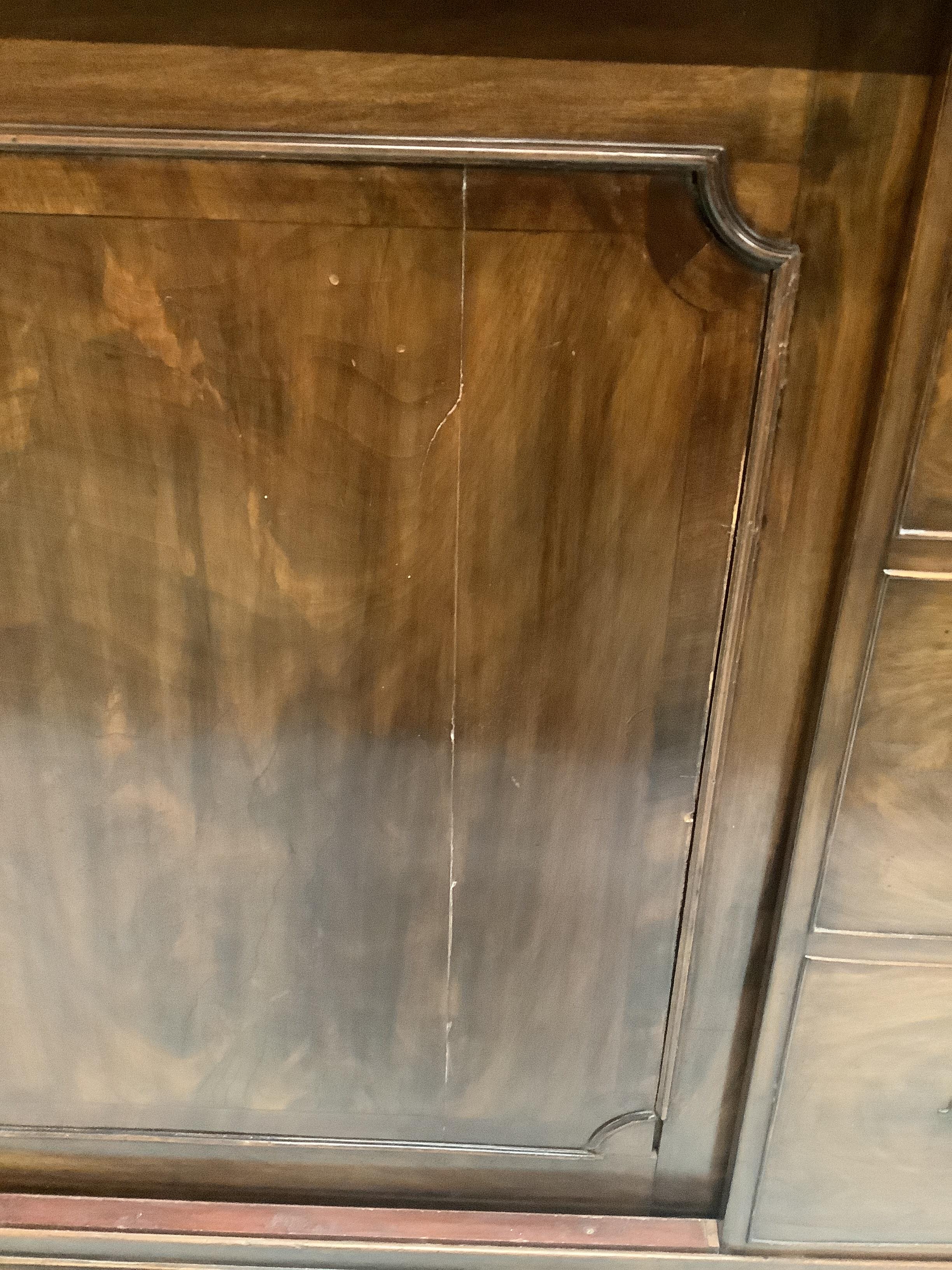 A George III mahogany library bookcase, width 206cm, depth 38cm, height 219cm